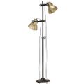 vidaXL Stojanová lampa s 2 podstavcami mosadzná E27 liatina železa