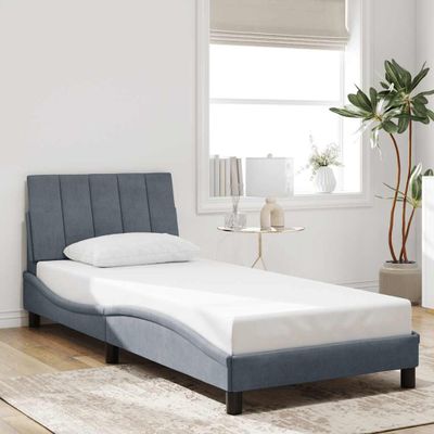 vidaXL Rám postele bez matraca Hanko tmavosivá 80x200 cm zamat