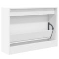 vidaXL Botník biely 80x21x57 cm kompozitné drevo