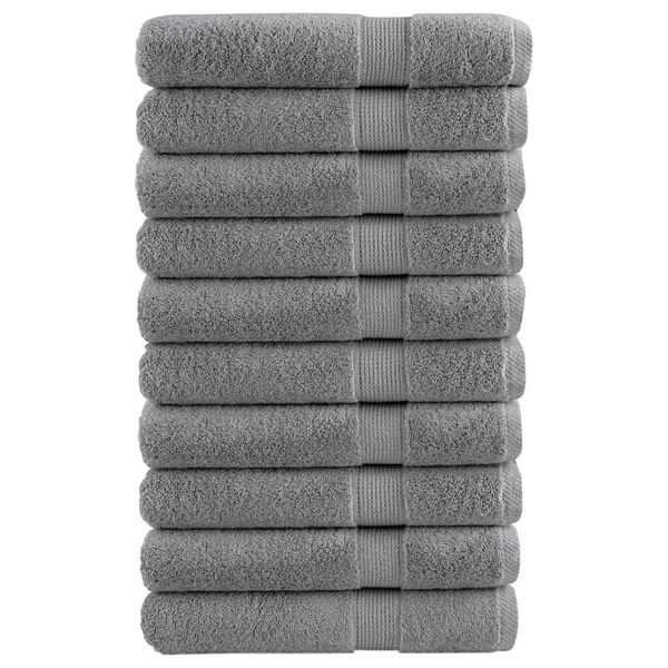 vidaXL Prémiové uteráky do sauny SOLUND 10 ks sivé 80x200 cm 600 g/m2