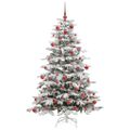 vidaXL Umelý Sklápací Vianočný Stromček Biela 180 cm PE a PVC