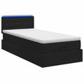 vidaXL Ottoman posteľ s matracom a LED Čierna 80 x 200 cm Látka