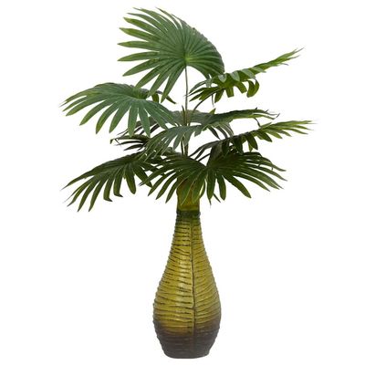 vidaXL Umelý palmový 9 listov 65 cm zelený