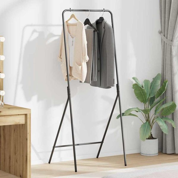 vidaXL Vešiak na oblečenie Čierna 60 x 53 x 155 cm Oceľ