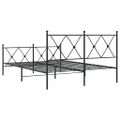 vidaXL Kovový rám postele s čelom a podnožkou čierny 140x190 cm