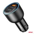 Nabíjačka do auta 2x USB C port + USB A port 12/24V 95W AMiO-04372