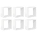 vidaXL Nástenné police 6 ks lesklé biele 26x15x26 cm