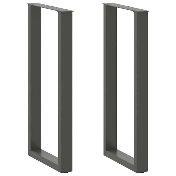 vidaXL Nohy barového stola v tvare U, 2 ks, antracitové, 40 x (100-101) cm, oceľ