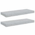 vidaXL Plávajúce nástenné police 2ks, betónovo sivé 60x23,5x3,8 cm MDF