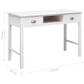 vidaXL Písací stôl biely 110x45x76 cm drevený