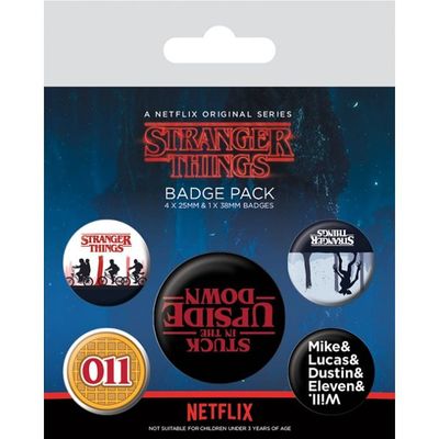 Sada placiek Stranger Things - Upside Down (5 ks)