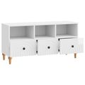 vidaXL TV skrinka 102 x 34,5 x 50 cm Vysoký Lesklý Biely