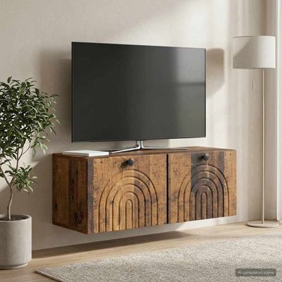 vidaXL Nástenná TV skrinka Nástenný Staré drevo 78,5 x 31 x 30 cm