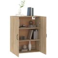 vidaXL Závesná skrinka vo farbe dubu 69,5x34x90 cm spracované drevo