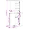 vidaXL Highboard 80 x 39 x 178 cm Kompozitné drevo Staré drevo