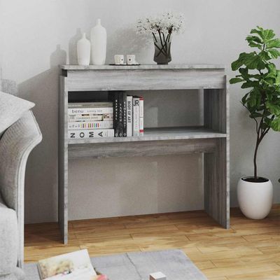 vidaXL Konzolový stolík sivý dub sonoma 80x30x80 cm spracované drevo
