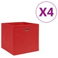 vidaXL Úložné boxy 4 ks, netkaná textília 28x28x28 cm, červené