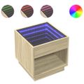 vidaXL Nočný stolík s nekonečnými LED dub sonoma 50x50x50 cm