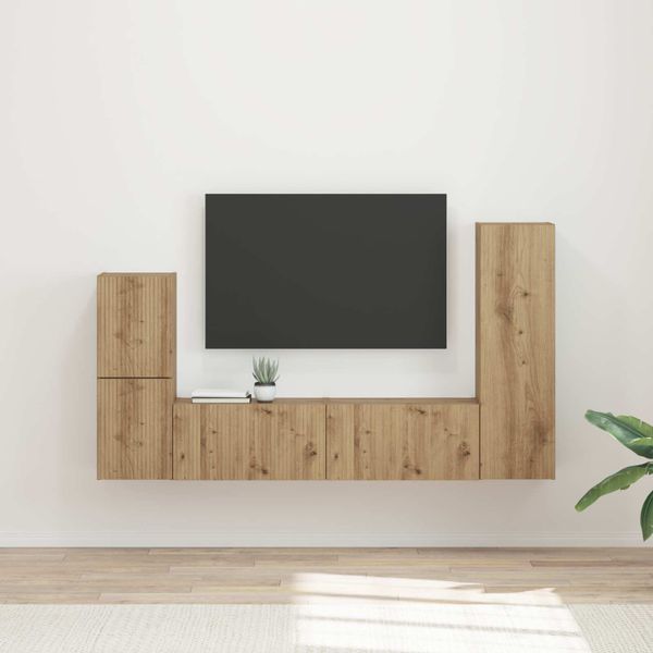 vidaXL Zostava TV skriniek 4 pcs Remeselný dub Kompozitné drevo