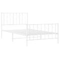 vidaXL Kovový rám postele s predným a zadným čelom biely 100x200 cm