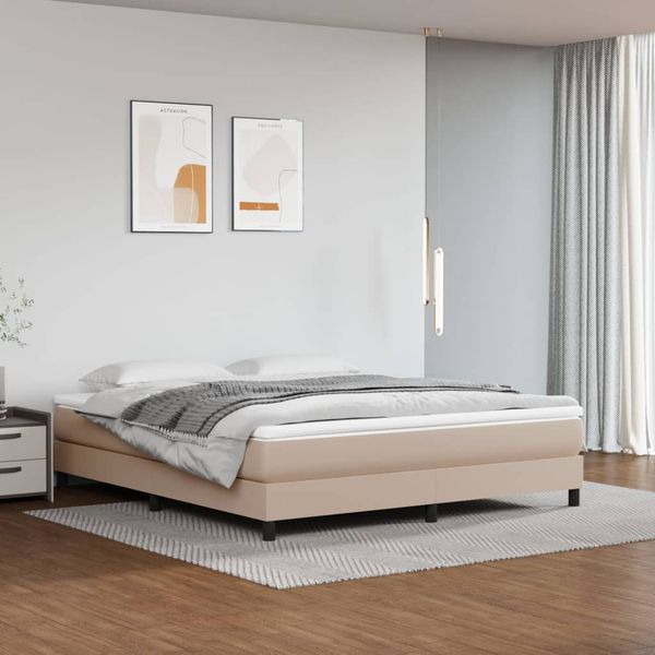 vidaXL Posteľný rám s boxspringom kapučínový 160x200 cm umelá koža