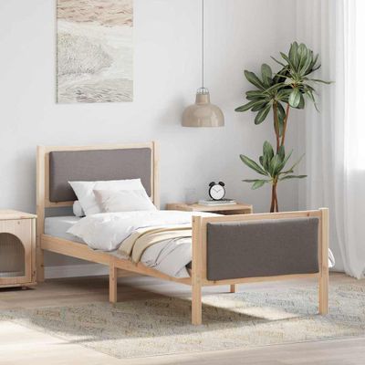 vidaXL Rám postele s čelnou doskou Sivohnedá 80 x 200 cm látka