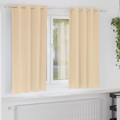 vidaXL Záclony na zatemnenie s krúžkami 2 pcs Krémová 175 x 140 cm