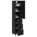 vidaXL Highboard Čierny dub 34,5 x 34 x 180 cm Kompozitné drevo