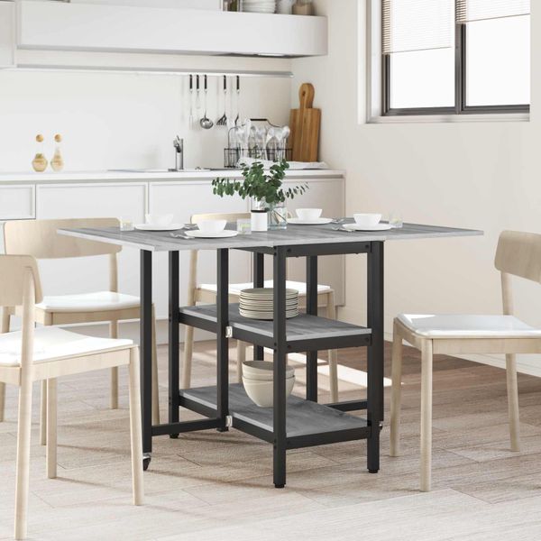 vidaXL Jedálenský stôl 122 x 80 x 76,5 cm Kompozitné drevo Sivý Sonoma