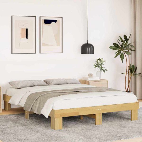 vidaXL Rám postele bez matraca 135x190 cm masívne drevo dub