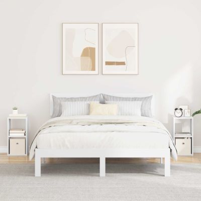 vidaXL Nočný stolík 2 pcs Biela 25,5 x 22 x 49,5 cm Kompozitné drevo