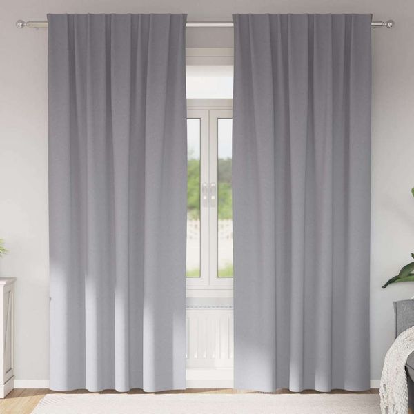 vidaXL Záclony na zatemnenie s krúžkami 2 pcs Svetlosivá 260 x 140 cm