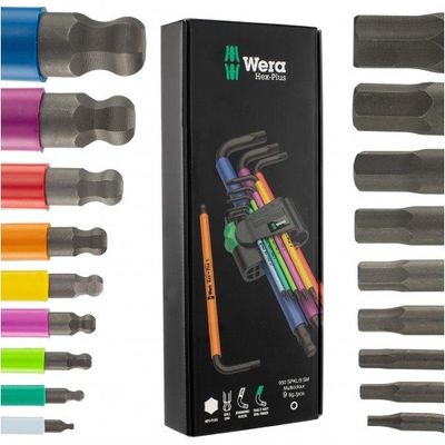 Súprava imbusových kľúčov 1,5-10 190mm Wera 950/9 Hex-Plux Multicolour, 9dielna Sada imbusových klíčů 1,5-10 190mm Wera 950/9 Hex-Plux Multicolour, 9dílná