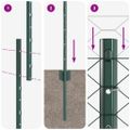 vidaXL Hexagonálny plot s stĺpom 50 x 1,4 m PVC potiahnutá oceľ Zelená