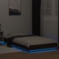 vidaXL Posteľný rám s LED svetlami hnedý dub 90x200 cm kompoz. drevo