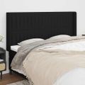 vidaXL Čelo postele so záhybmi čierne 203x16x118/128 cm látka