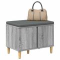 vidaXL Predsieňová lavica s vankúšom Sivá Sonoma 60 x 38 x 46 cm