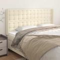 vidaXL Čelo postele so záhybmi krémové 203x16x118/128 cm umelá koža