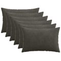vidaXL Poťah na podložku 6 pcs HEERLEN Antracitová 40 x 60 cm manšestr
