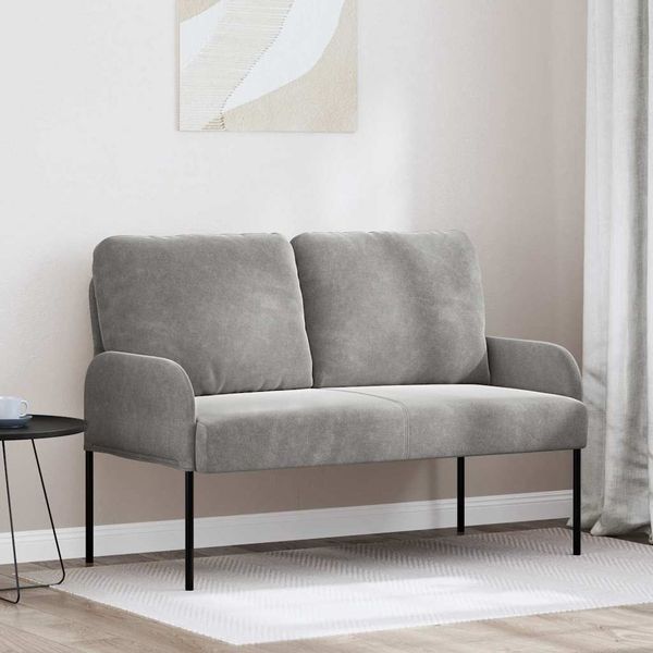 vidaXL Pohovky s vankúšom 110cm Svetlosivá Preglejka