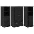 vidaXL Highboard 3 ks Čierny dub 132 x 35,5 x 103,5 cm