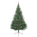 vidaXL Umelý predsvietený vianočný stromček Zelená 240 cm PVC