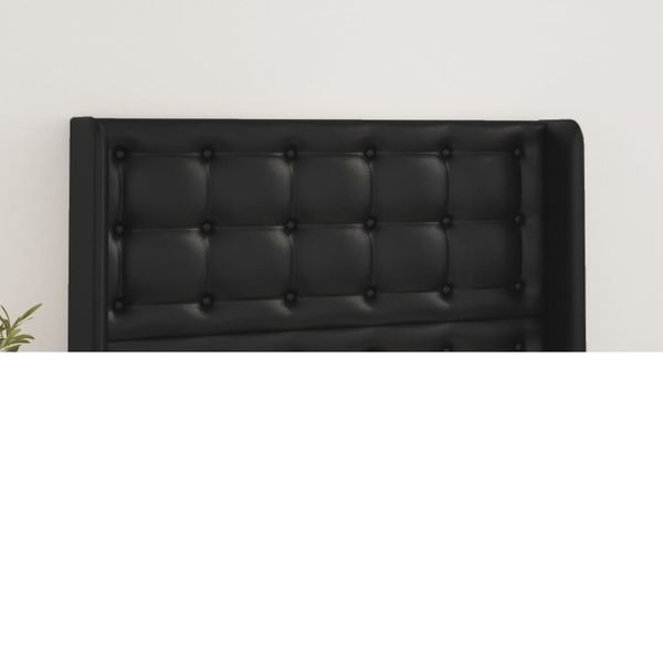 vidaXL Čelo postele so záhybmi čierne 103 x 16 x 118/128 cm umelá koža