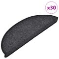 vidaXL Schodové rohože 30 ks 56x17x3 cm antracitové polkruhové