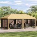 vidaXL Kryt altánku s bočnými stenami Krémová 600,5 x 300,5 cm