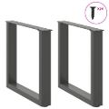 vidaXL Nohy konferenčného stolíka v tvare U, 2 ks, antracitové, 50 x (42-43) cm, oceľ