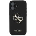 Puzdro Guess Hardcase PU so zrnitou štruktúrou Big 4G a klasickým logom pre iPhone 16 6,1" čierna