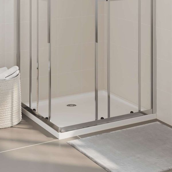 vidaXL Obdĺžniková sprchová vanička z ABS biela 80x90 cm