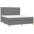 vidaXL Boxspring posteľ s matracom tmavosivá 180x200 cm látka