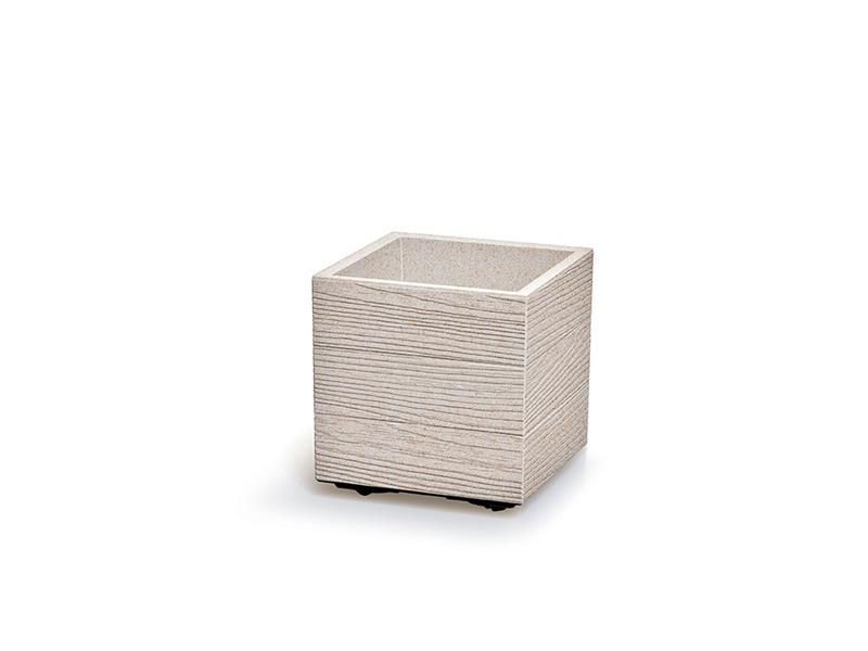 Kvetináč MADERA SQUARE ECO WOOD biely 28,8cm